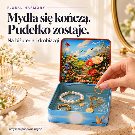 Floral Harmony — pomysł na ponowne użycie metalowego pudełka
