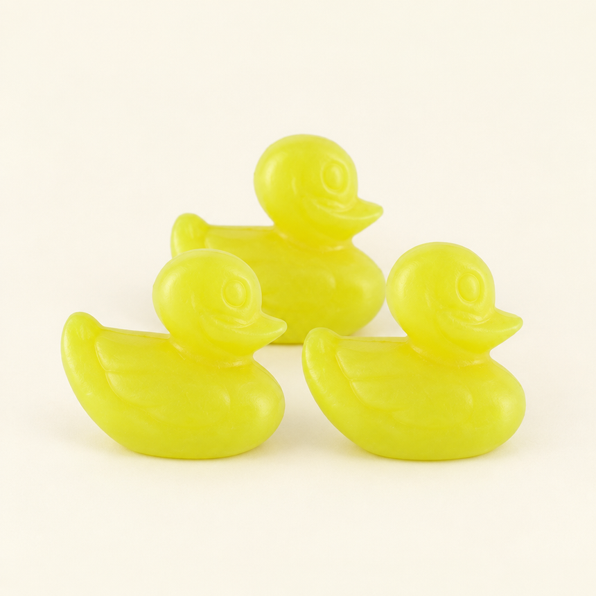 Żółta kaczka Pomelo – zestaw 3 mydełek ozdobnych – hero